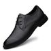 Casual Shoes Men's Leather Shoes Dress Leather Shoes Lace-up Shallow Mouth First Layer Splicing Process_vogvips.com
