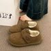 2025 New Slippers Low-Cut Velcro Snow Boots For Women Comfortable Versatile Cotton Shoes Warm Fleece-Lined_vogvips.com