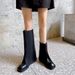 Zhang Xinyu Internet Celebrity Pants Thick Sole Mid-Calf Riding Women Over-the-Knee Genuine Leather High Street Style_vogvips.com