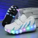 Childrens Dual Wheel Luminous Sports Shoes Heel LED Light Roller Skating Childrens Boys And Girls USB Charging 240914_vogvips.com