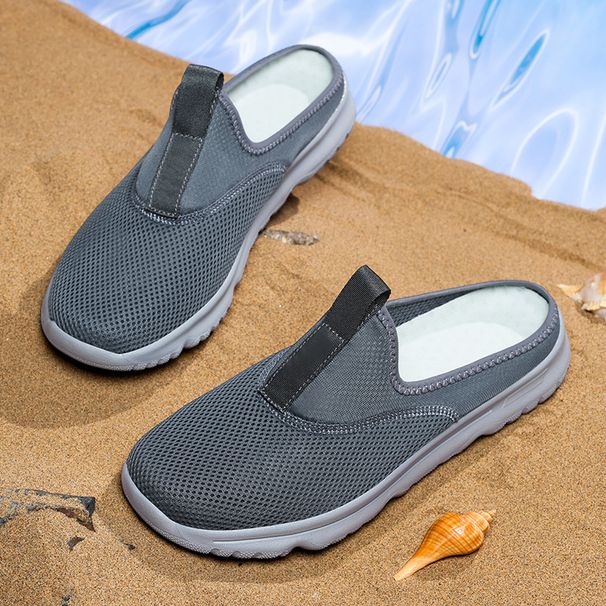 Breathable Mesh Men's Half-Support Summer Outdoor Thick-Soled Slip-On Casual Sports Beach Shoes Couple Cross-Border_vogvips.com