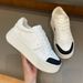 D Trendy Brand Star Thick Soled White Sneakers For Women Height Increasing New Genuine Leather Color Block Casual_vogvips.com