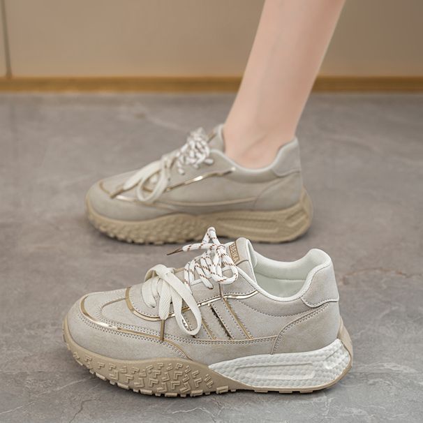 Summer Women's Breathable Shoes, Women's Ins-Style Korean Version Versatile Thick-Soled Sports Shoes, Casual Dad Trendy_vogvips.com