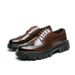 Euro Step 2025 Spring Brogue Carved Men's British Korean Style Round Toe Black Suit Wedding Business Formal Leather Shoes For Men_vogvips.com