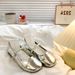 Silver French Pearl Mary Jane Small Leather Shoes Women's Spring And Autumn Versatile Retro Light Mouth Flat Bottom With Skirt_vogvips.com
