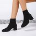 2025 Autumn Winter New Square Toe Back Zipper Elegant High Fashion Export Cross-Border Large Size Chunky Heel Short_vogvips.com