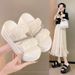 Platform Trendy Summer Women's Round Toe Fairy Style One-Strap Sandals Fashionable Rhinestone Wedge Slippers_vogvips.com