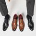 Euro Step New Height-Increasing British Style Lace-Up Brogue Carved Leather For Men Business Formal Derby Shoes Pointed Casual_vogvips.com