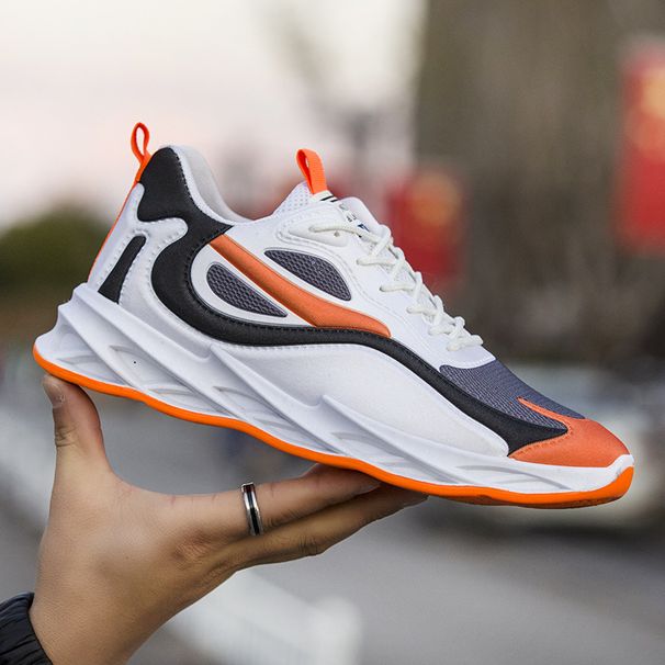 Large Size Men's Shoes Spring Blade Thick Sole Versatile Casual Shoes Breathable Mesh Soft Sole Sports Shoes_vogvips.com
