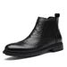 European Warm Series Autumn Black Martin Korean Style Trendy High-top Shoes Casual Brogue Men's Thick-soled Boots For Men_vogvips.com