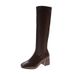 British Style Knight For Women, Autumn Martin Slimming Square Toe Chunky Heels, High Tube Straight Boots, Over-the-Knee_vogvips.com
