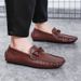 0063 Men's Doudou Lefu Spring Low Cut Sleeves, Foot Leather Surface, Flat Bottomed Driver's Driving Shoes, Oversized_vogvips.com