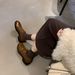 Cowhide Version Grape Mom Same British Style Exquisite Carved Brogue Genuine Loafers Women Monk Strap Small Leather_vogvips.com