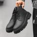 Retro Tooling Boots Thick-soled Heightening Lace-up Martin Boots_vogvips.com