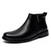 Chelsea Boots Men's Pointed High-Top Leather Shoes Hairstylist Martin Boots Zip-In Fleece Casual Men's Boots_vogvips.com