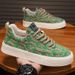Canvas Low Top Summer 2024 Niche Brand Printed Sneakers Men's Thick Sole Sports Casual Trendy Shoes Workwear_vogvips.com
