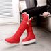 Leather Cotton Warm Snow Long 2025 Four Seasons New Anti-Slip Flat Mid Boots High Tube Women Shoes_vogvips.com