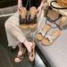 Korean-Style Thick-Soled Polka Dot Cross-Strap Sandals For Women, 2026 New Summer Bowknot Casual Slippers_vogvips.com