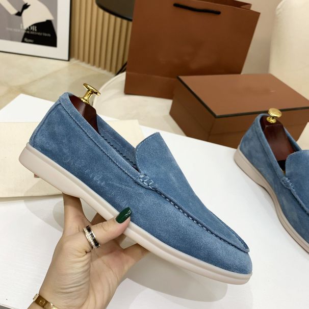 High Version Men's Genuine Leather Slip-On Sheepskin Flat Casual Lazy Loafers Women's Plus Size Shoes_vogvips.com