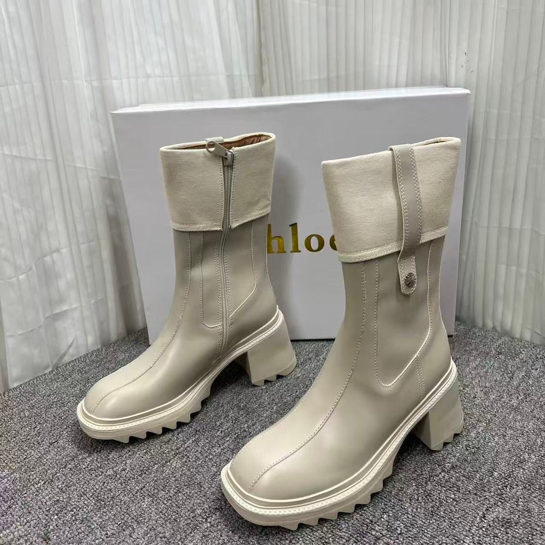 British-style Retro Martin Women, 2026 Autumn Winter New European Mid-calf With Platform Thick Soles And Square Toe_vogvips.com