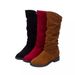 2021 Autumn New High Tube Martin Boots Velvet Suede Round Toe Slimming Women's Shoes_vogvips.com