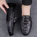 TerraStride Italian High-End Men's Crocodile Pattern Loafers Casual Leather Shoes Men Black_vogvips.com