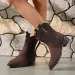 Fashion Metal Rivet Decoration Suede Western Cowboy Sexy Pointed Toe Medium Heel Riding Boots Music Festival Outdoor_vogvips.com