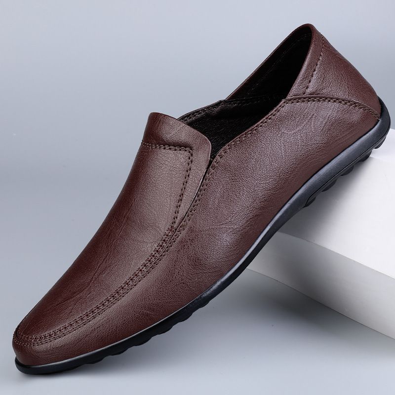 Unbeatable Quality Italian New Bean Shoes: Genuine Lazy With Sole And Soft Face Casual Leather Shoes_vogvips.com