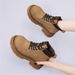 Autumn Winter British Style Outdoor Short Boots Yellow Boots Women Height Increasing Single-Lined Lightweight Thick-Soled Martin Boots Trendy New Boots_vogvips.com
