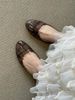 Sheepskin Version~Color-Blocked Plaid Flat Shallow Single For Women, 2026 New Versatile French Retro Style Elegant_vogvips.com