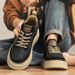 European Warm Series Mid-top Autumn Winter Style Men's Trendy Sneakers Thick Sole Martin Casual Leather Fleece-lined Warm Cotton Shoes_vogvips.com