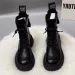 SLX Winter British Style Womens Martin Boots Black Retro Zipper Thick Bottom Joker High Quality Soft Leather Booties_vogvips.com