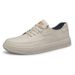 Men's Round Head Board Shoes Cowhide Surface Breathable Casual White Shoes Thick Sole Low Top Sports Men's Shoes_vogvips.com