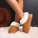 Women's Shoes Cotton Shoes Fashionable Simple Short Tube Women's Boots Thickened One Foot Flat Snow Boots_vogvips.com