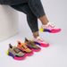 New Fall Low Top Rainbow Bottom Matching Color Round Head Flat Fly Knit Sneakers_vogvips.com