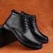 European Warm Series Autumn Winter New First Layer Cowhide Fleece Lined Thickened Mid-Calf Casual Round Toe Men's Leather Shoes Adult_vogvips.com