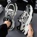 Men's Breathable Mesh Sneakers Fashion Thick Sole Casual Dad Shoes Trendy Lightweight Comfortable Lace Up Walking Running Athletic Shoes_vogvips.com