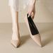 Pointed High Heels Stiletto French Temperament Commuter Work Shoes Light Mouth Nude Single Shoes Women_vogvips.com