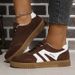 Faux Suede Brown Platform Sneakers Women Spring Non Slip Flat Heels Casual Walking Woman Thick Sole Vulcanize Shoes_vogvips.com