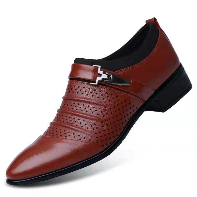 Spring New Business Casual British Formal Leather Large Size Fit, Breathable Shoes, Men's_vogvips.com
