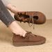Women's Retro round Toe Flat Loafers Soft Sole Casual Single Shoes for Autumn_vogvips.com
