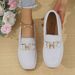 Spring/Summer Casual Women's plus Size Shoes round Toe Flat Metal Chain European American Style_vogvips.com
