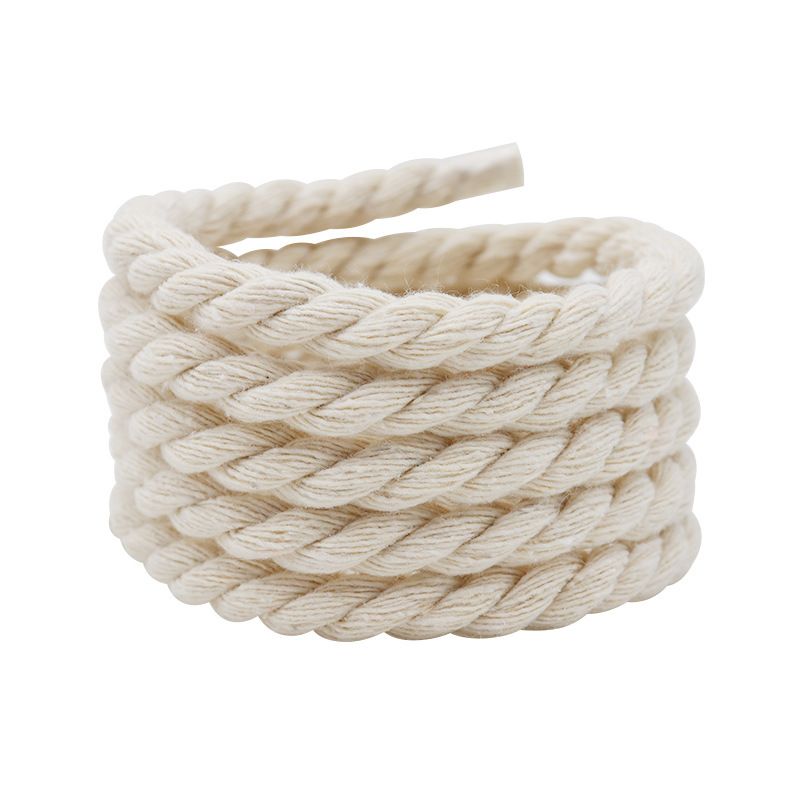 Shoe Accessories gold shoelaces round 7mm solid color hand woven polyester cotton rope thick sneakers dad shoes_vogvips.com