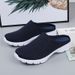 Summer Women's Sports Slippers, Lazy Mesh Surface, Breathable Half Trailer, Casual Walking Shoes, Large 628 84B_vogvips.com