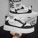 Korean Trendy Veratile White For Men, Autumn New Tyle Board Tudent Port Hoe, Lightweight Lace Up Caual_vogvips.com