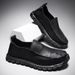 European Warm Series Autumn Winter New Men's Handmade Leather 45 Lazy Slip-On British Style Trend Shoes 46 Large Size Driving Loafers_vogvips.com