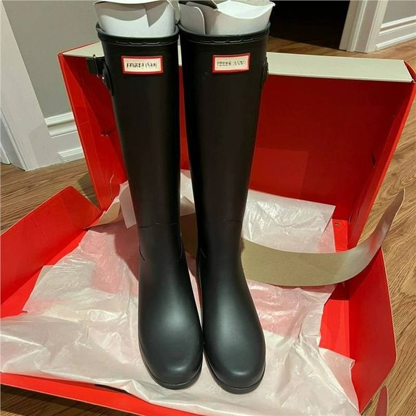 Cowhide Version~ Skinny Leather Belt Buckle Thick-soled Boots Women's Autumn Design Sense Niche Tall Knight Boots Long Boots_vogvips.com
