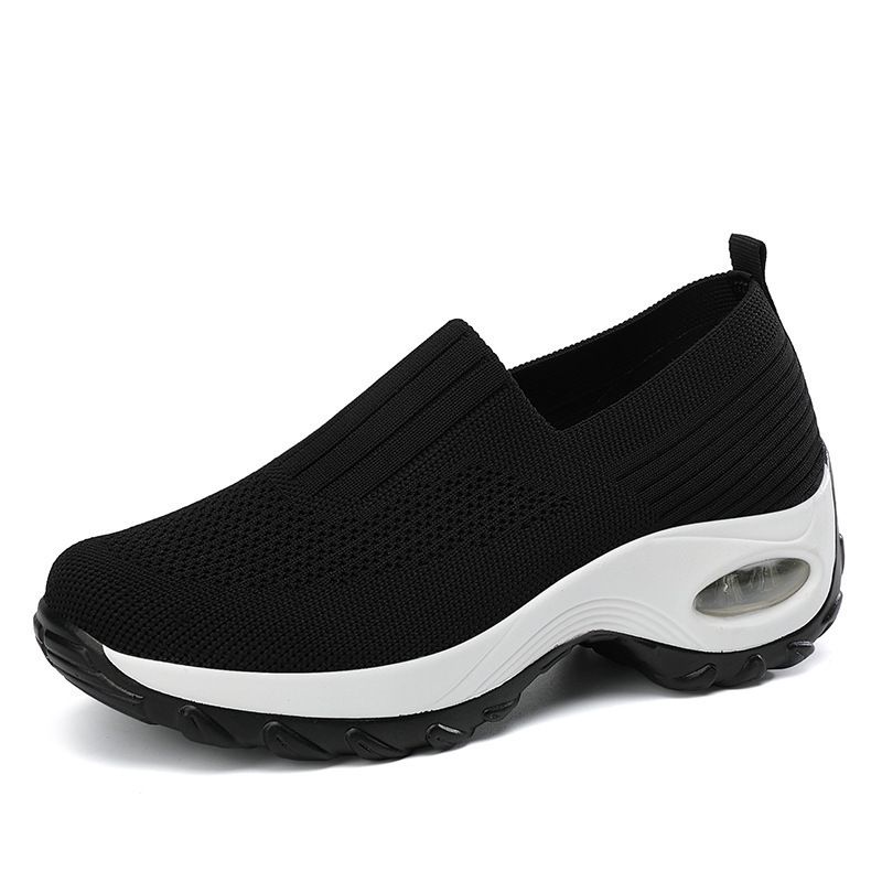 Women's Shoes Breathable Step-on Mom Shoes Middle-aged Mesh Casual Sneakers Lazy Slip-on Shoes_vogvips.com