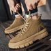High-top Shoe Autumn Leather Non-lip Waterproof Britih Style Martin Men' Thick-oled Wear-reitant Caual Work_vogvips.com