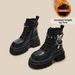 Mid-Calf Riding For Women 2025 Autumn New Western Cowboy With Fleece Lining, Non-Slip High Heel, Thick Sole Martin_vogvips.com